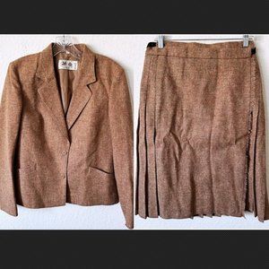 Edinburgh Woollen Mills Matching Blazer Jacket and Wrap Skirt Pure New Wool